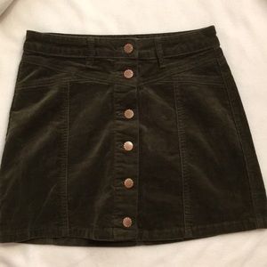 Dark green button up skirt